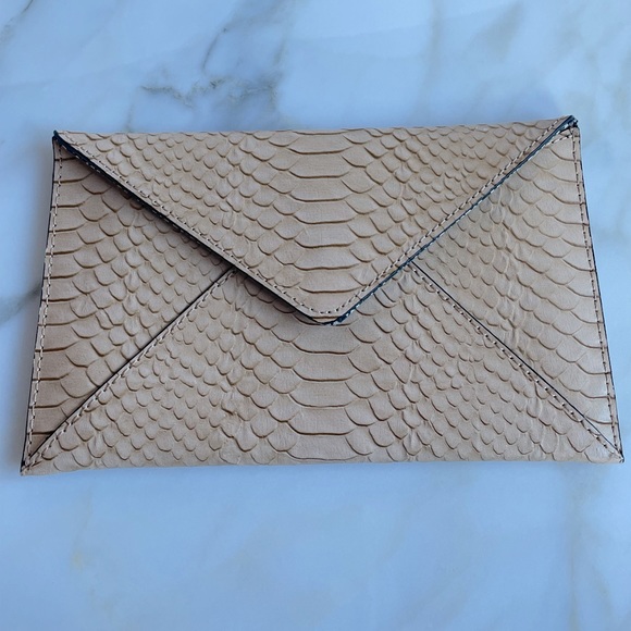 Loeffler Randall Python Envelope Clutch, Leather, Nude/Beige - Picture 4 of 11